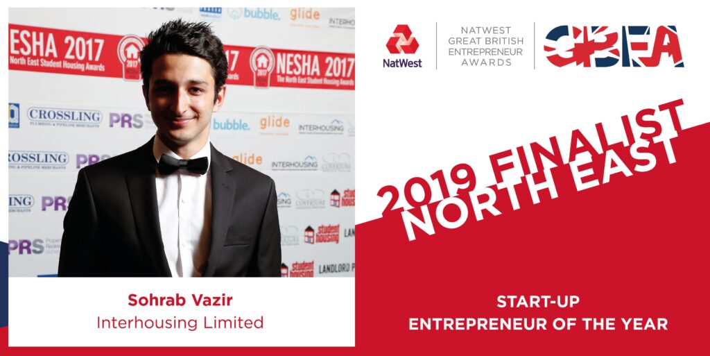 Sohrab Vazir as a Finalist at NatWest GBEA 2019