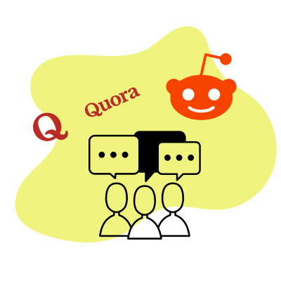 Picture for SEO hack about using social media platforms such as Quora and Reddit