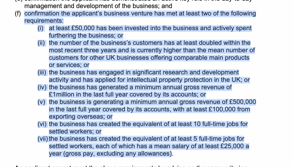uk innovator founder visa settlement criteria 